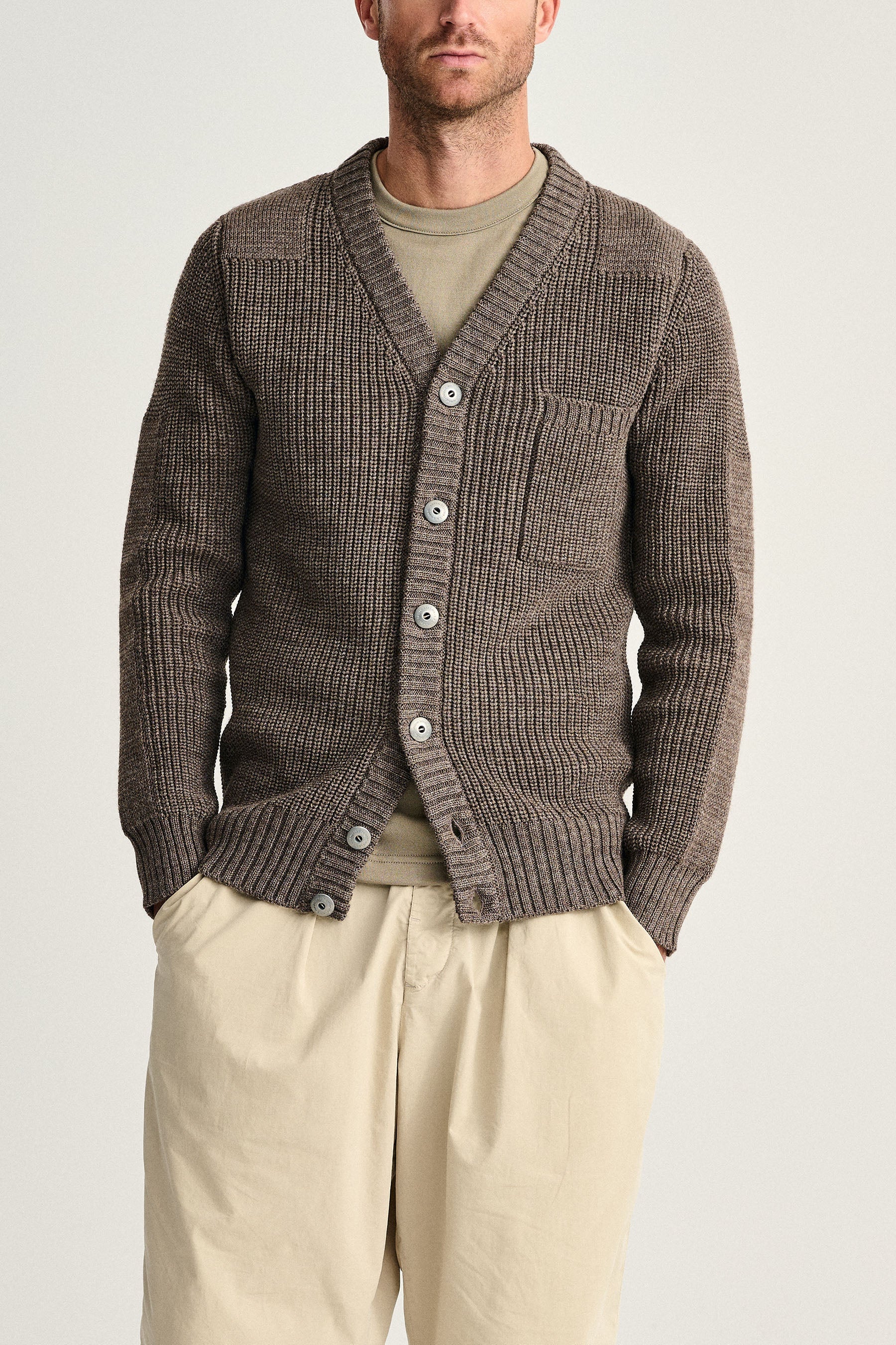 Shop — yoke studio YOKE LINEN SULB CARDIGAN 25ss BROWN
