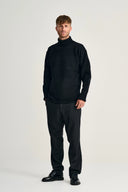 FISHERMAN sweater | høj hals, navy blue