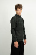 FISHERMAN sweater | høj hals, dark forest green