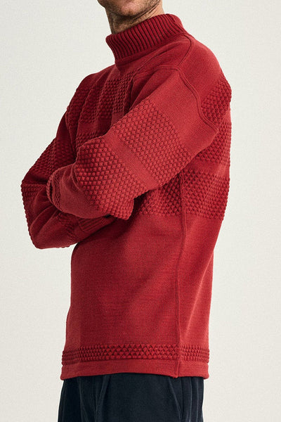 Fisherman sweater | høj hals, dannebrog red | S.N.S Herning