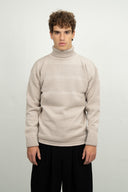 FISHERMAN sweater | høj hals, stone white