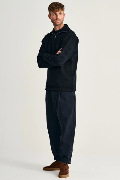 FISHERMAN sweater | kort lynlås | navy blue | S. N. S. HERNING