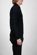 FISHERMAN full zip, black melange