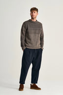 FISHERMAN-III sweater | høj hals, terra-II brown