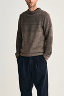 FISHERMAN-III sweater | høj hals, terra-II brown