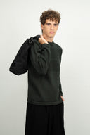 FISHERMAN-III sweater | høj hals, dark forest green