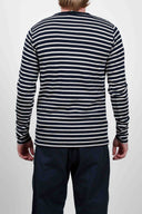 BALANCE sweater, medium blue / soft grey