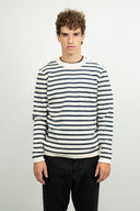 NAVAL crew neck | rund hals, natural white / shadow blue