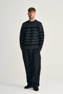 GIVEN-III crew neck | rund hals, molten grey / navy blue