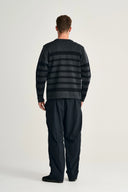 GIVEN-III crew neck | rund hals, molten grey / navy blue