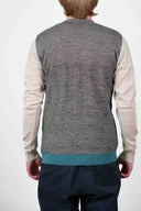 MIGRATION cardigan, verdigris block