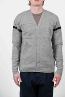 TRANSIT cardigan, concrete / ocean blue