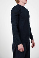 TRANSIT sweater, ocean blue / black melange