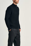 STARK-III sweater | høj hals, navy blue II