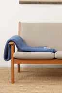 LOYAL blanket, wavy blue / white