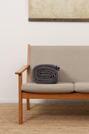 LOYAL blanket, navy blue heather / white