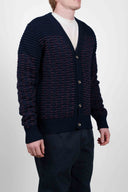 BINDING cardigan, compact blue / purple melange