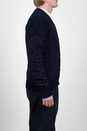 BINDING cardigan, compact blue / purple melange