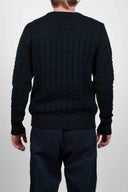 BINDING sweater, black melange / compact blue