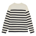 GIVEN-II crew neck | rund hals, natural white / navy blue (f)
