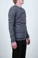TYPE crew neck, carbon silver blend