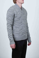 PARAGON shawl neck, concrete