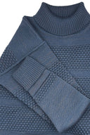 FISHERMAN sweater | høj hals, tidal fade blue