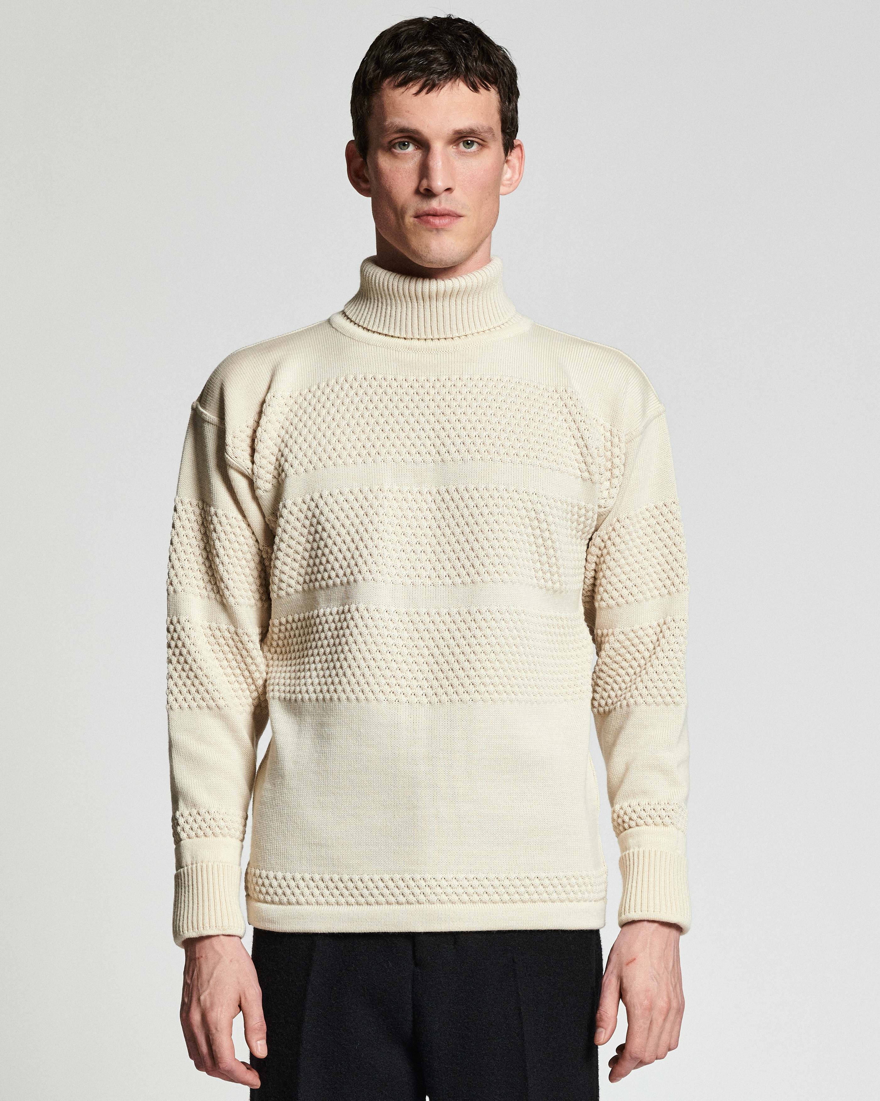 FISHERMAN sweater | høj hals, natural white – S. N. S. HERNING [ EUR ]