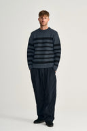GIVEN-III crew neck, shadow blue / navy blue